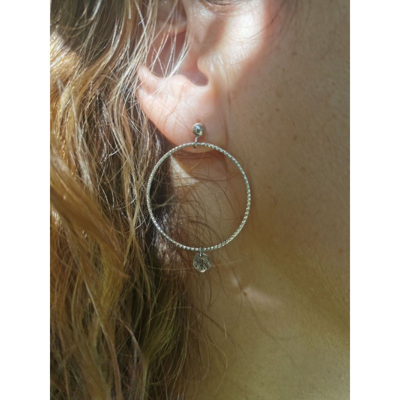 Sacha Boucles d'Oreilles Créoles Argent Kookouli