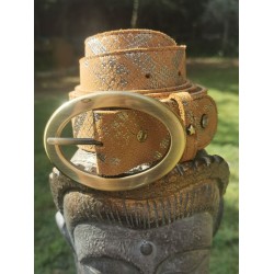 Ceinture cuir MILA LOUISE abricot