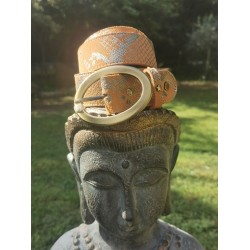 Ceinture cuir MILA LOUISE abricot