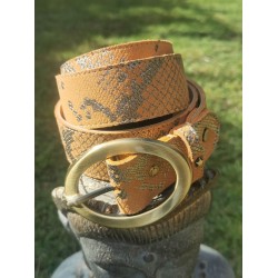 Ceinture cuir MILA LOUISE abricot