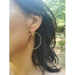 Boucles d'Oreilles Créoles Saturne Or Kookouli