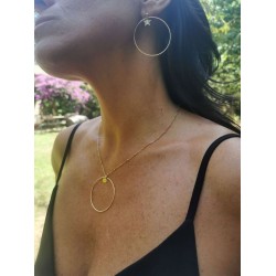 Saturne Boucles d'Oreilles Créoles Or Kookouli