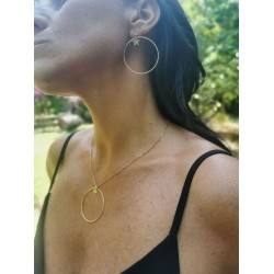 Saturne Boucles d'Oreilles Créoles Or Kookouli