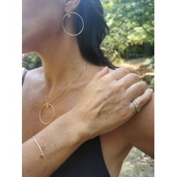 Saturne Boucles d'Oreilles Créoles Or Kookouli