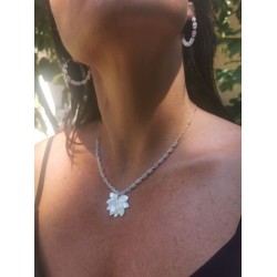 Simone Boucles d'Oreilles Or Quartz Rose Kookouli